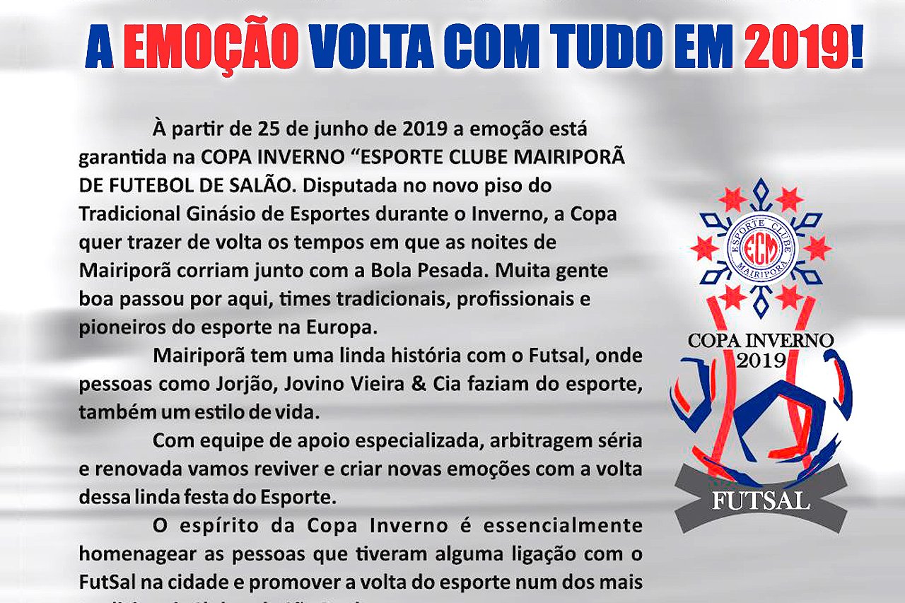 Copa Inverno 2019 - Futsal