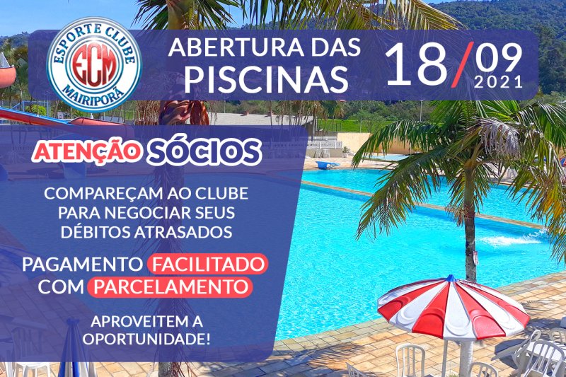 Abertura das Piscinas 18/09/2021